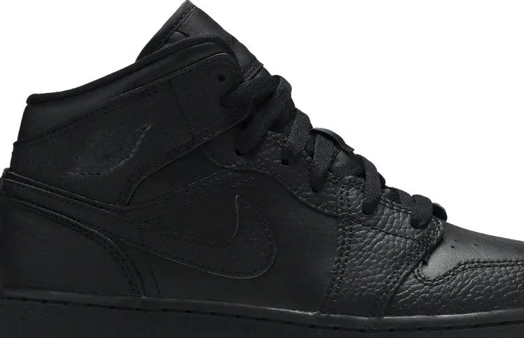Air Jordan 1 Mid GS Triple Black 2020, black