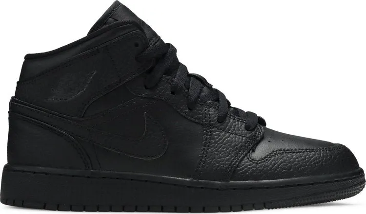 Air Jordan 1 Mid GS Triple Black 2020, black