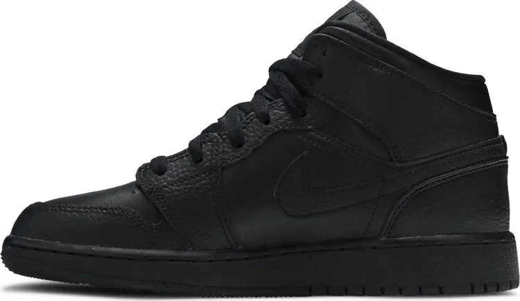 Air Jordan 1 Mid GS Triple Black 2020, black