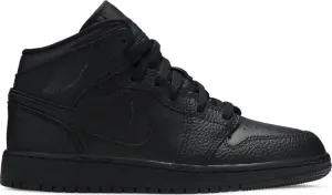 Air Jordan 1 Mid GS Triple Black 2020, black