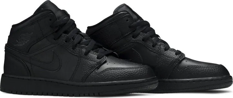 Air Jordan 1 Mid GS Triple Black 2020, black