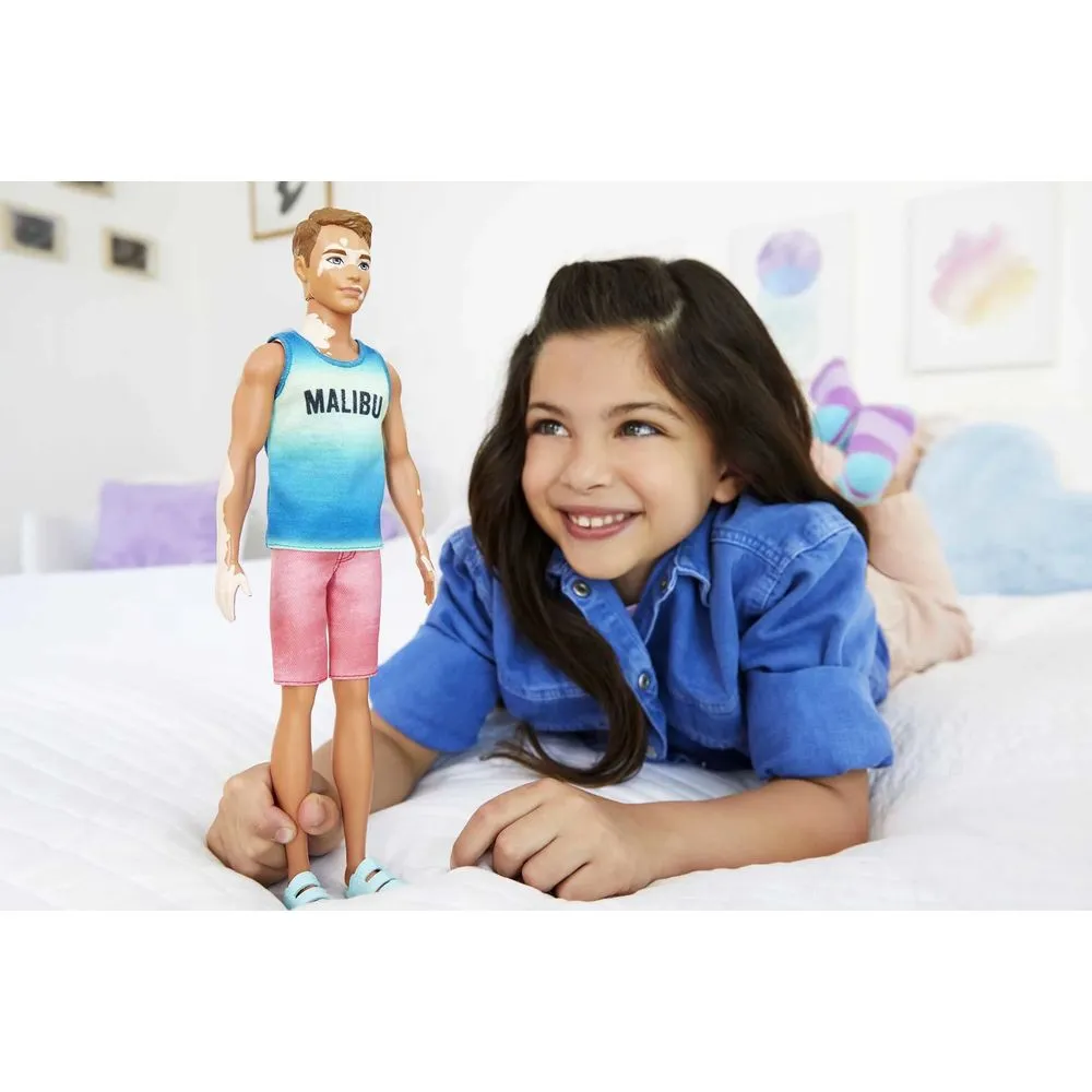 Barbie Ken Fashionistas Doll #192, Brunette, Vitiligo, Tank, Shorts, 3 to 8 - 3 Years and Up