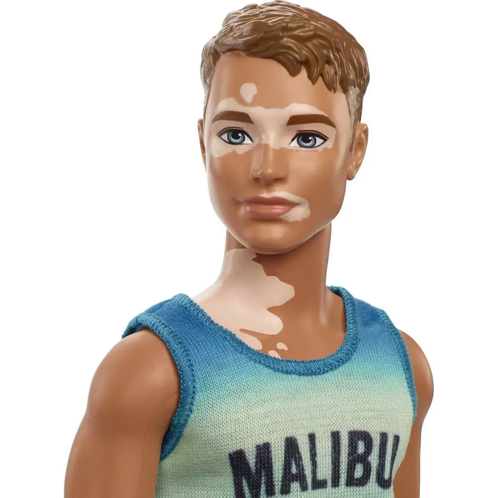 Barbie Ken Fashionistas Doll #192, Brunette, Vitiligo, Tank, Shorts, 3 to 8 - 3 Years and Up