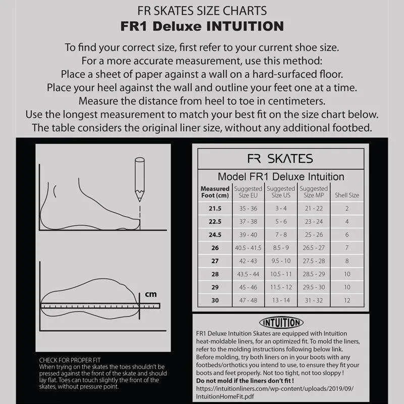 FR Skates UFR STREET AP Skates Intuition FR Skate Liner Boot Only - Sale