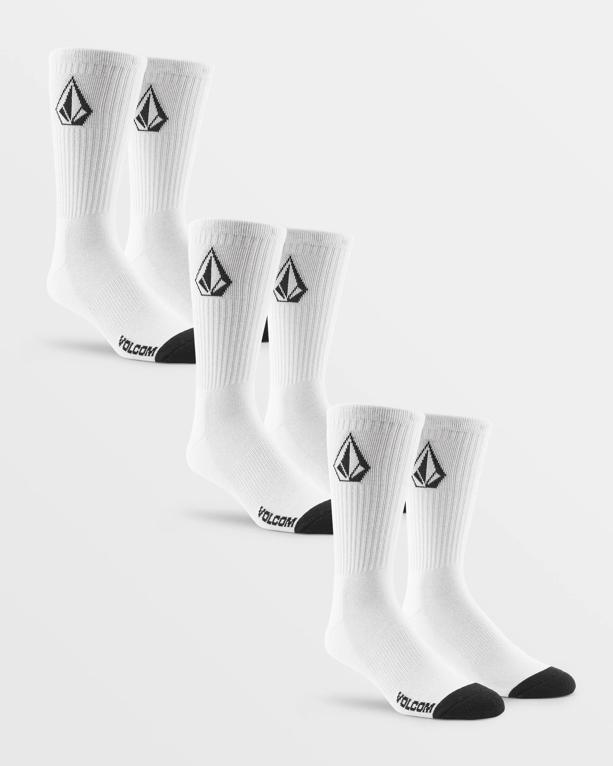 Full Stone Sock 3 Pack - White