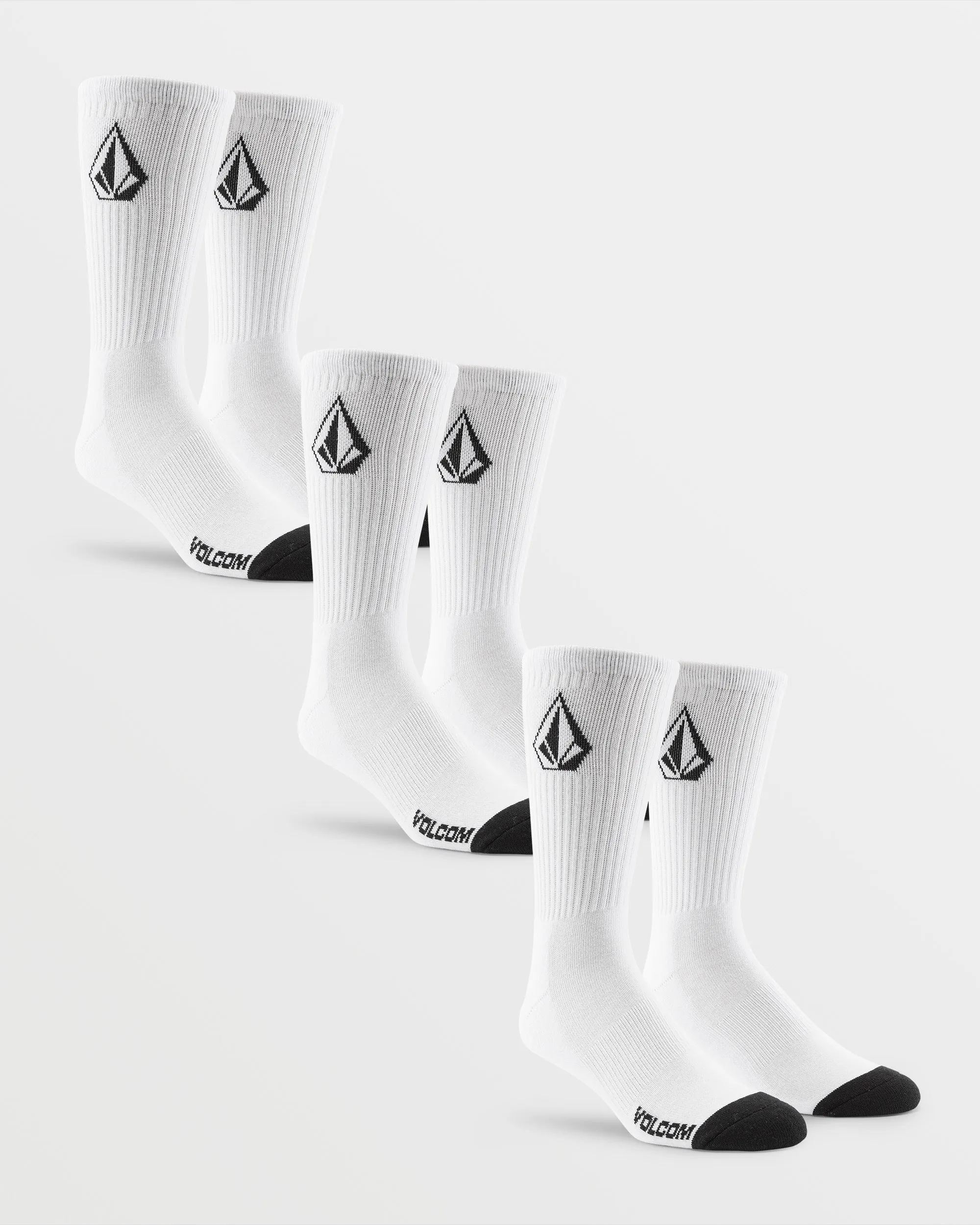Full Stone Sock 3 Pack - White