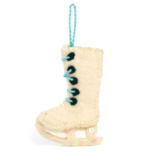 Handmade Felt Ice Skate Christmas Ornament