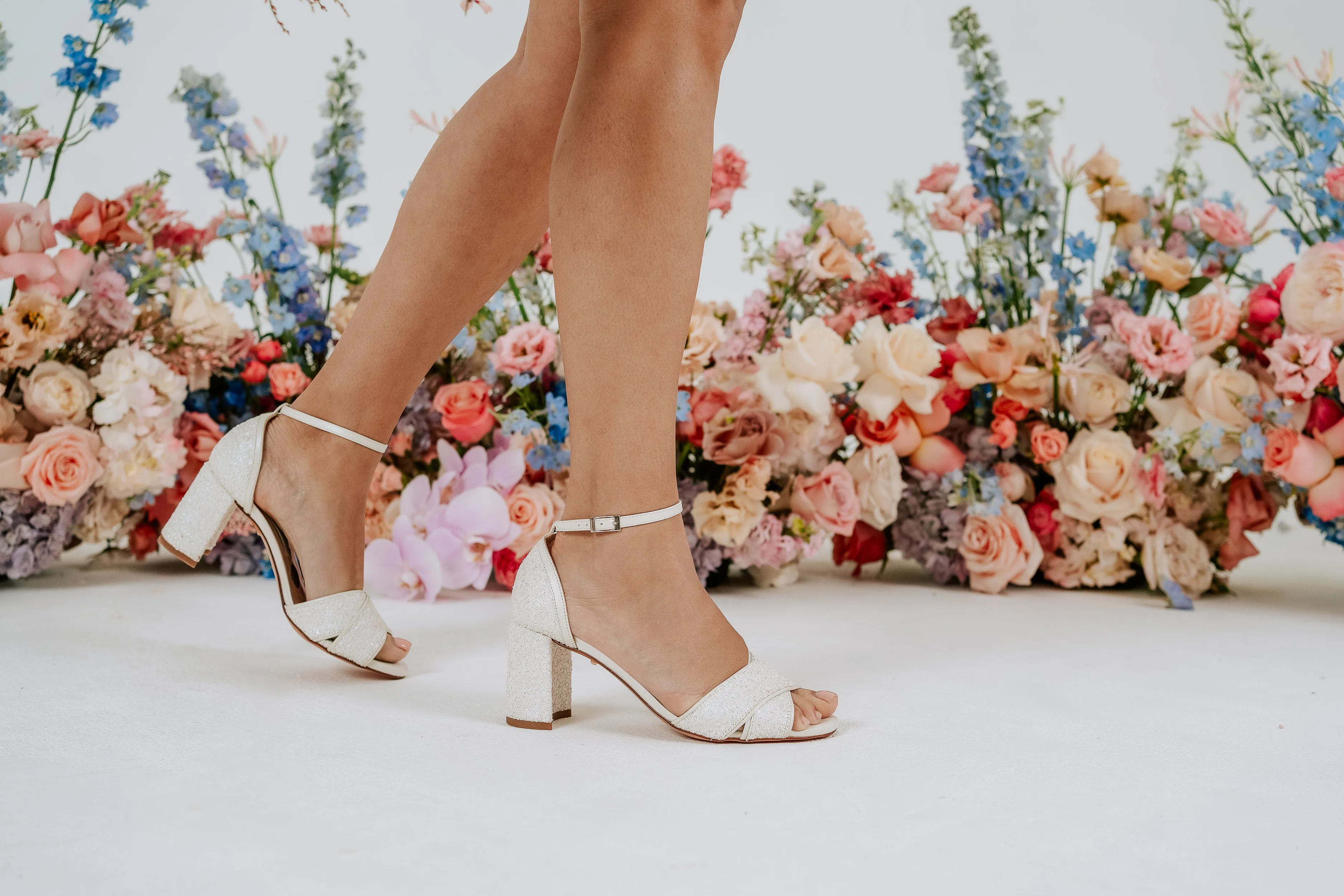 Imogen - Pearl Encrusted Bridal Block Heel