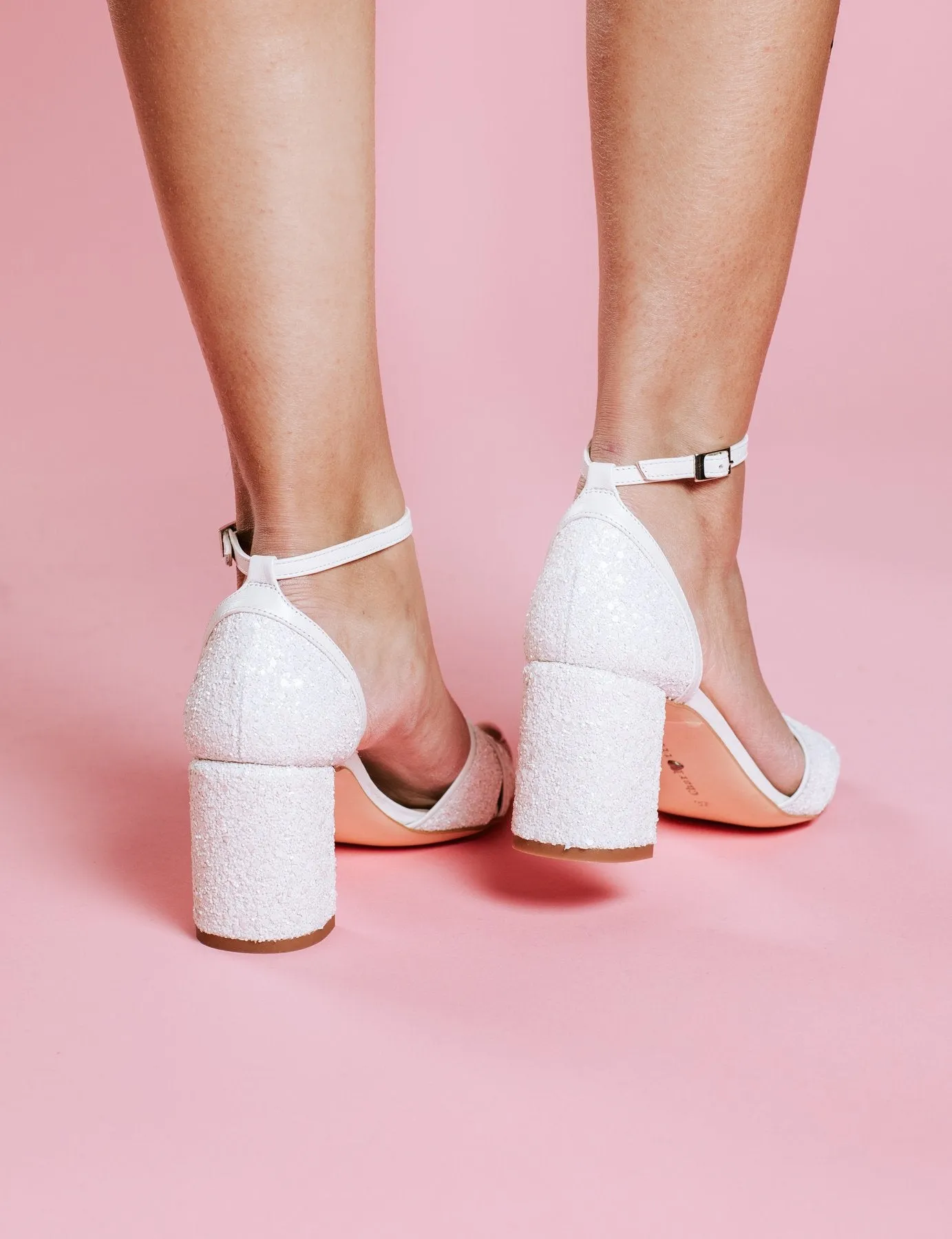 Imogen - Pearl Encrusted Bridal Block Heel