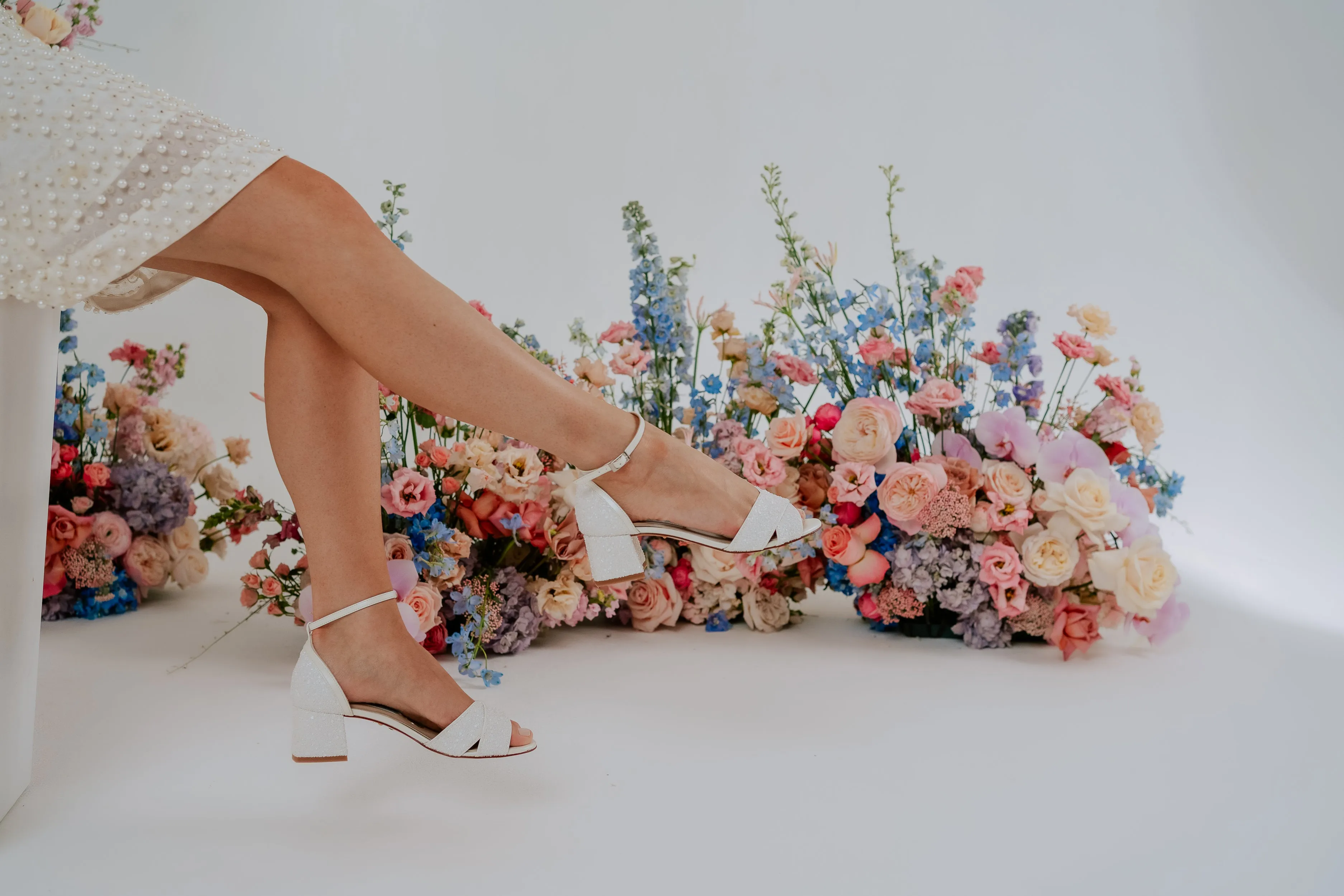 Imogen - Pearl Encrusted Bridal Block Heel
