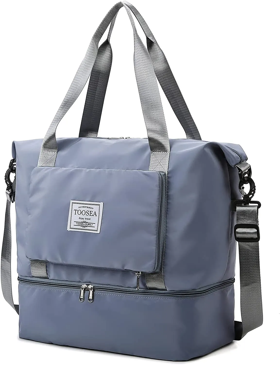 ITEM# 0113   New Foldable Dry/Wet Separation Travel Duffle Bag for Women Carry On with Shoe Compartment Luggage Sleeve, Large Capacity Folding Travel Tote Gym Bag, Weekender Overnight Bag (Watch Video)