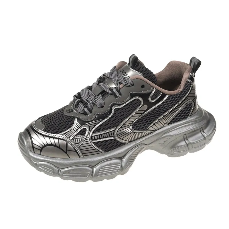 Joskaa Shoes for Women's Chunky White Luxary Sneakers Ladies Running Casual Shoes Fashion Tenis Sports Fitness Footwear