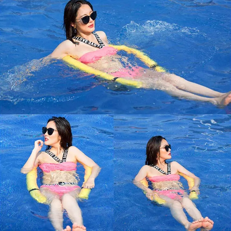 Pool Floating Chair Swimming Pools Seats Floating Bed Chair Noodle Chairs(L  Red)