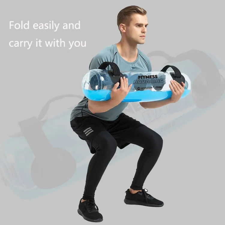 Portable Foldable Water-Filled Inflatable Weight Bag Weightlifting Balance Strength Training Fitness Weight Bag, Colour: 35kg (Transparent)