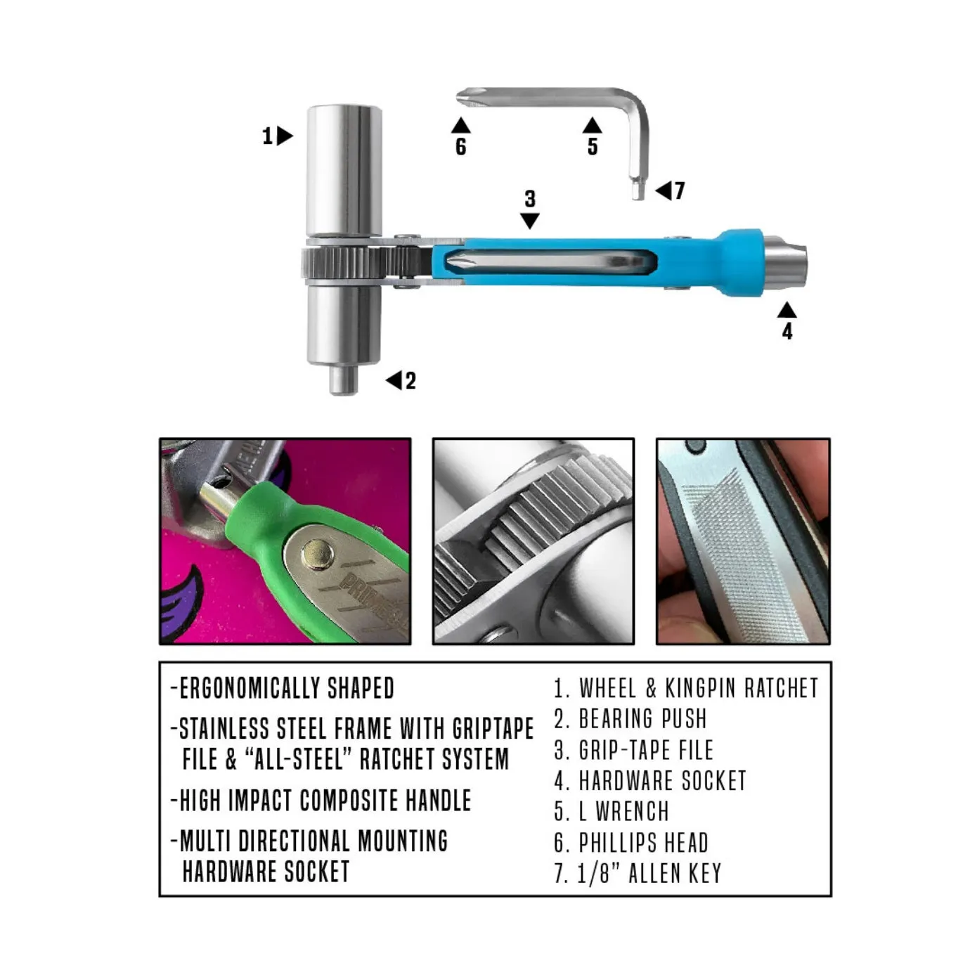 Prime8 #1 Ratchet Tool - Sky Blue