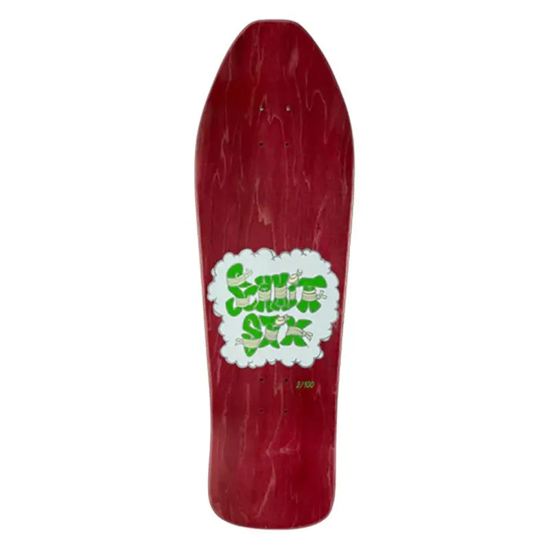 Schmitt Stix 9.5" x 30.5" Allen Midgett Magic Train (RED STAIN) Skateboard Deck