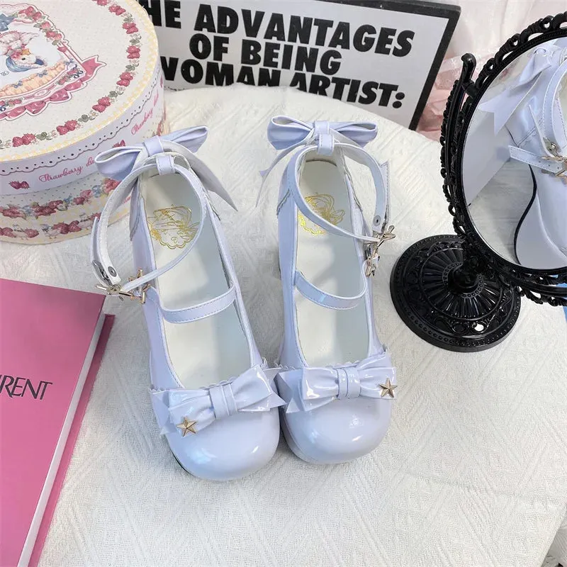 TAVIMART  -  Original High Heel Platform Shallow Mouth Round Head Lolita Women's Shoes Cosplay Japanese Sweet Loli Tea Party High Heels