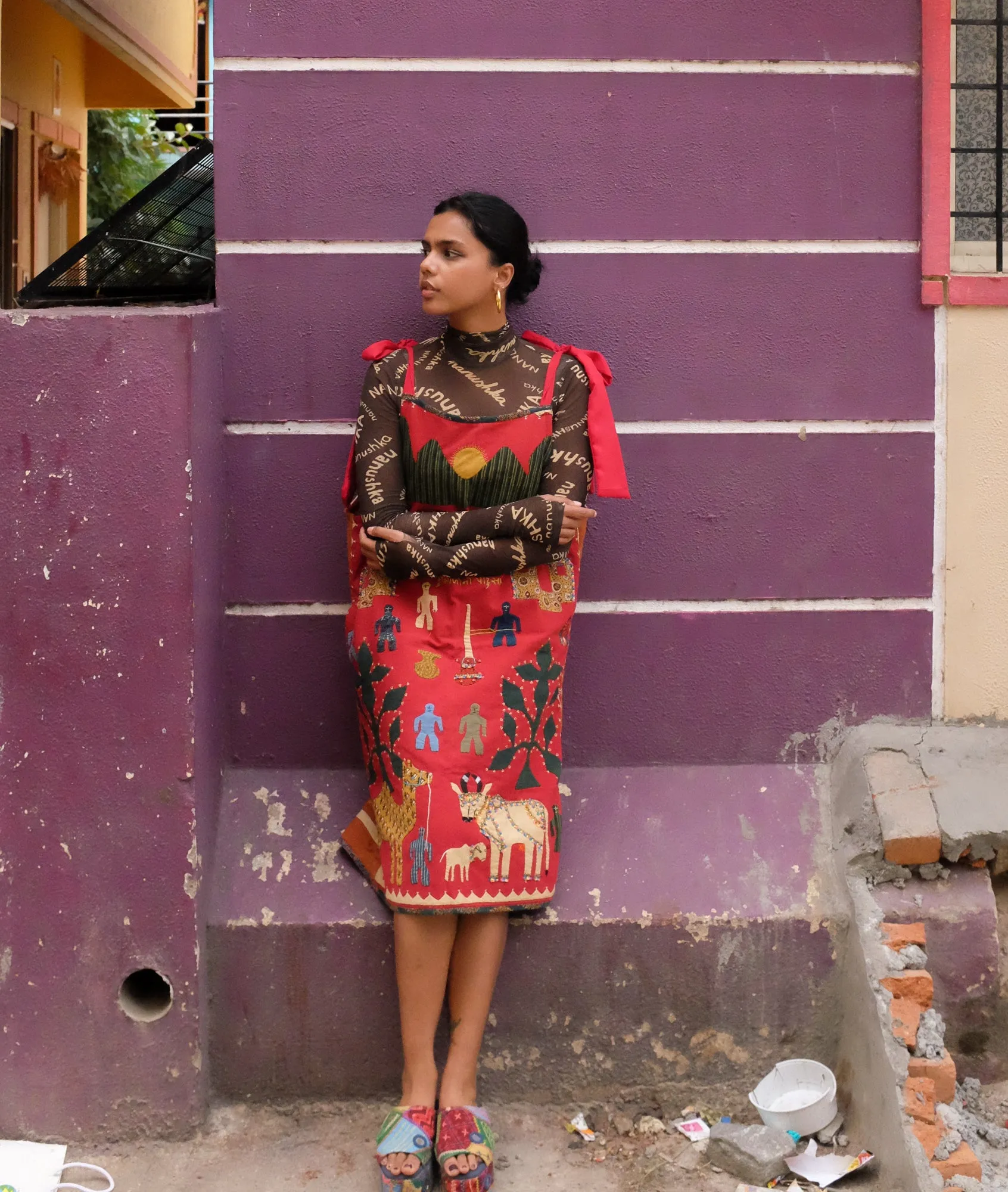 Upcycled Quilted Midi Dress