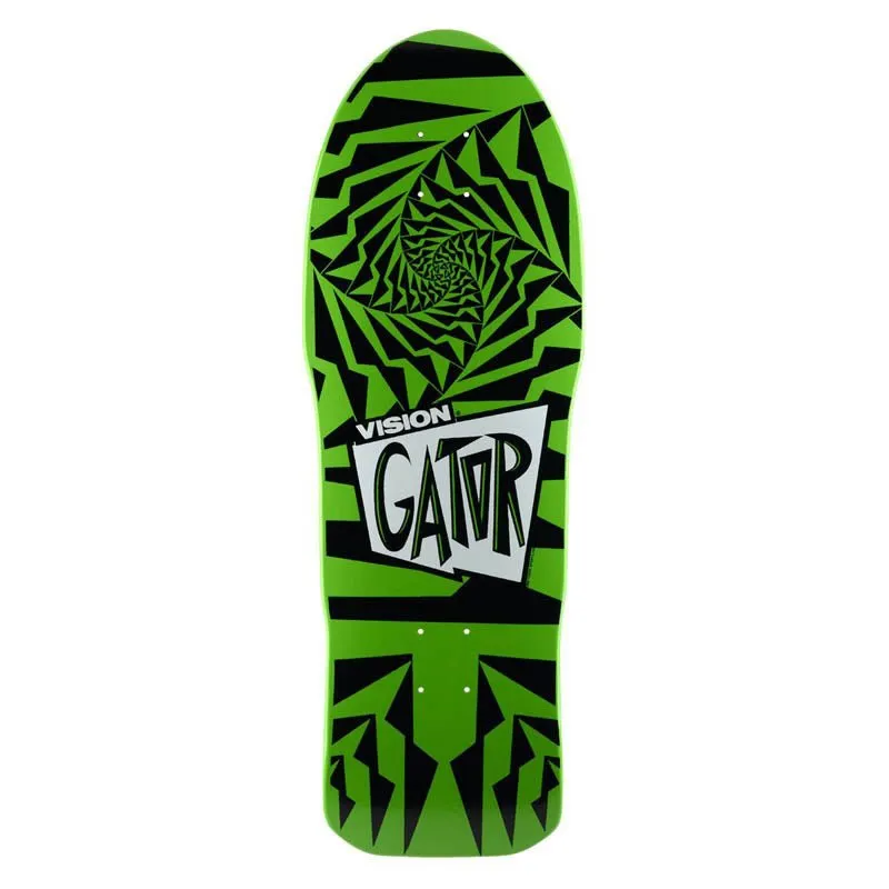 Vision 10.25"x 29.75" Gator II Black/Green Skateboard Deck